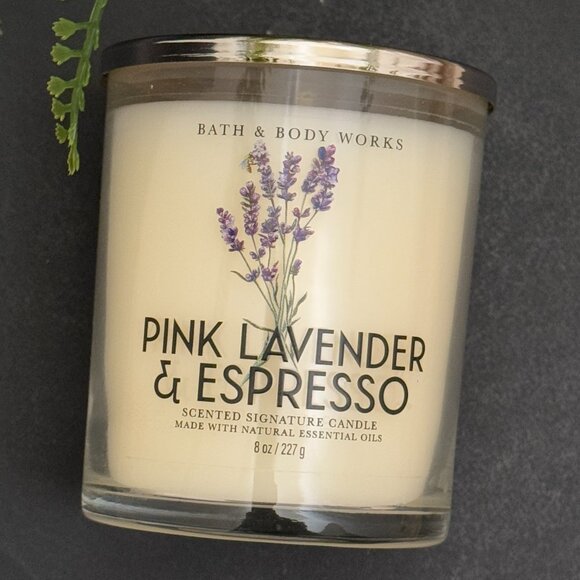 BBW Pink Lavender & Espresso Bath & Body Works Single Wick Candle - Picture 5 of 10